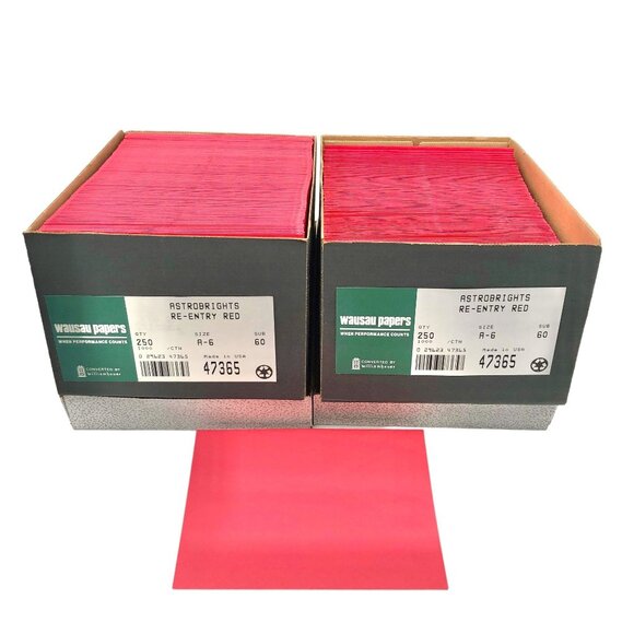 Wasau Papers Astrobrights Envelopes A-6 Re-Entry Red 449 Qty in Box - Picture 1 of 8